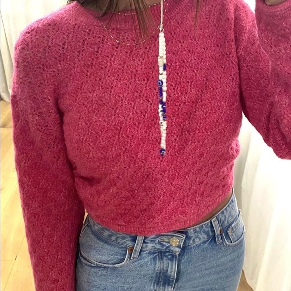 ZARA BLOGGER FAVORITE OPEN BACK KNIT SWEATER - Picture 6 of 13